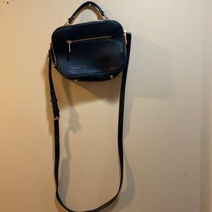 A New Day black pebbled cross body with handle on top